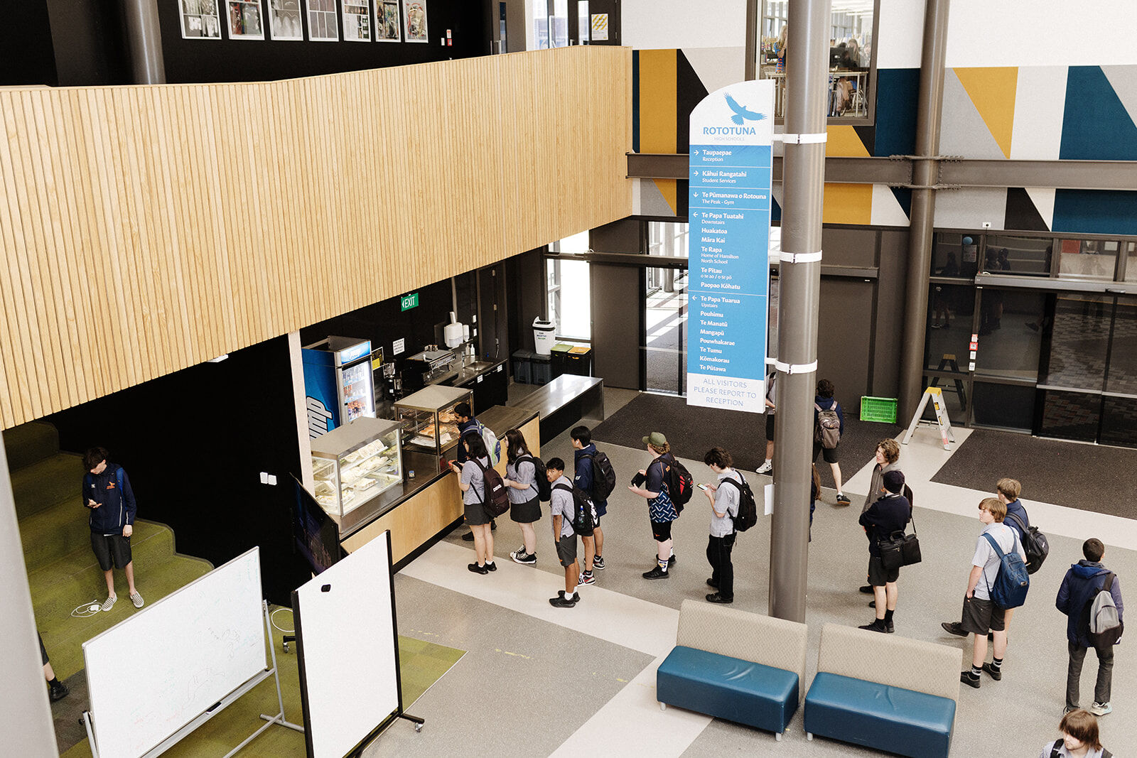 Students queuing at the Rototuna High Schools caf&eacute; during a school break