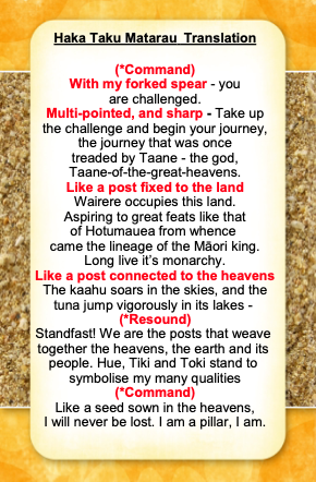 Haka Taku Matarau Translation